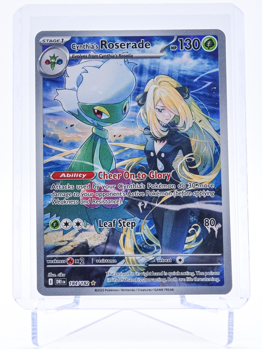 Pokemon Card Cynthia’s Roserade 184/182 Illustration Rare Destined Rivals NM